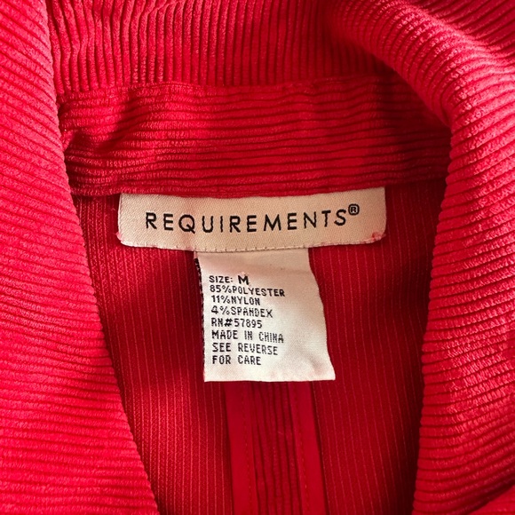 Requirements Vibrant Red Ribbed Jacket - Picture 3 of 3